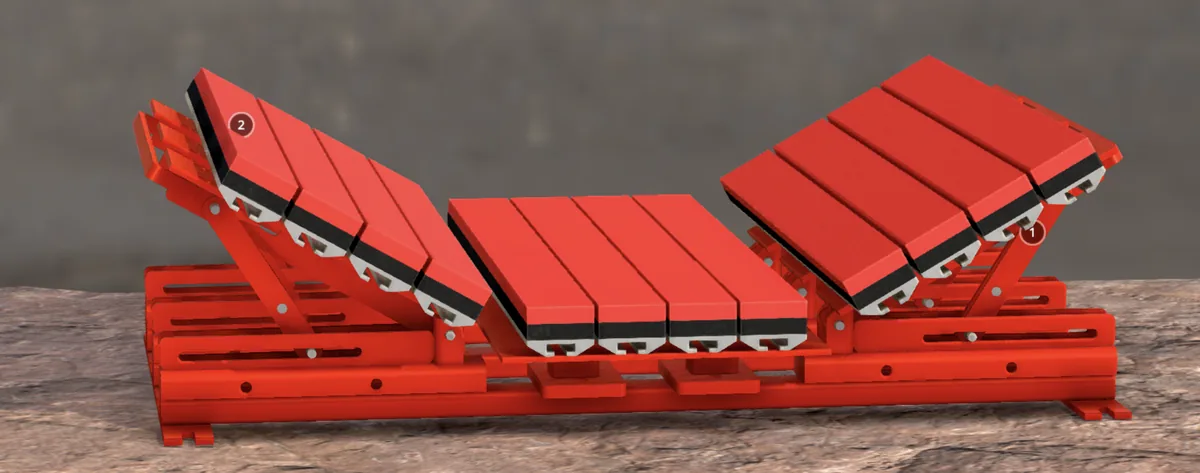 Cama de impacto modular abatible TECRAPOL con barras de impacto